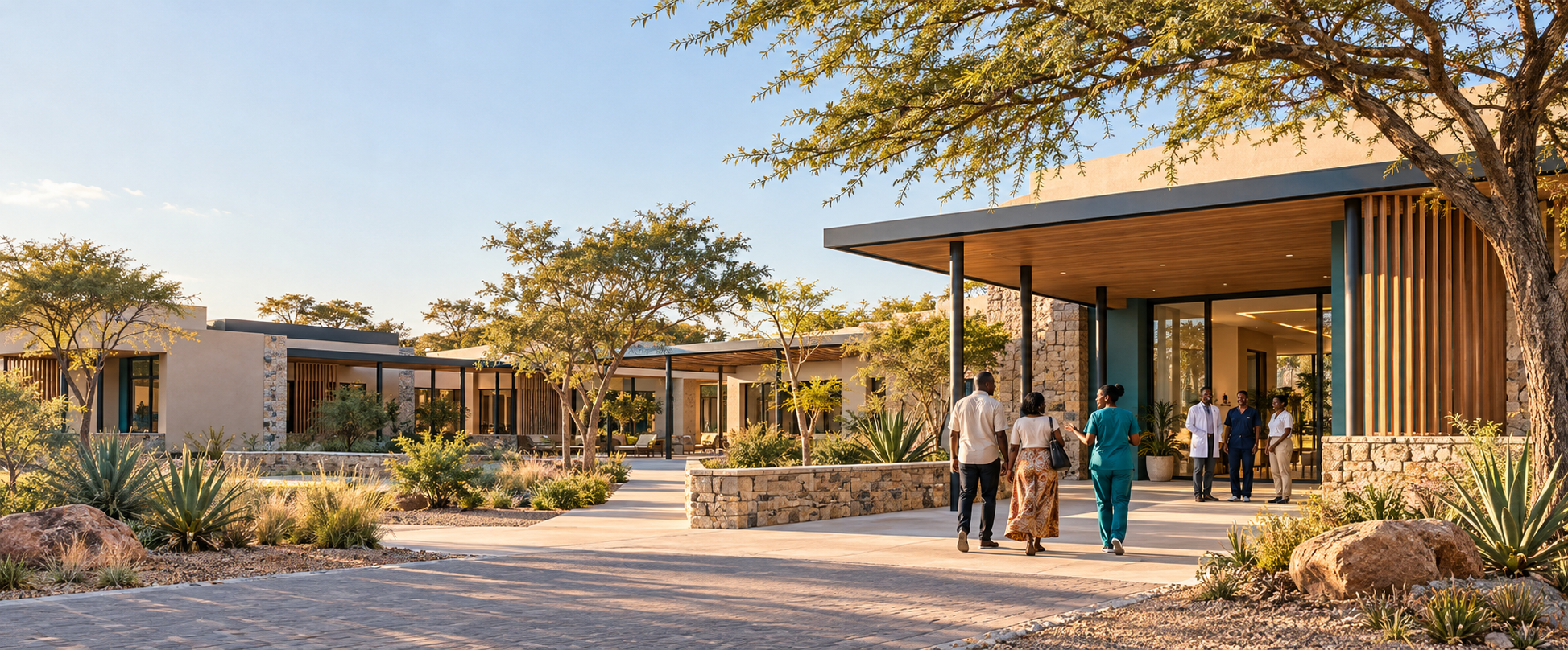 Proposed campus with shaded walkways